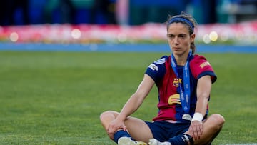LISBOA (PORTUGAL), 24/05/2025.- La centrocampista del Barcelona Aitana Bonmatí tras la final de la Liga de Campeones Femenina UEFA, entre el Arsenal y el Barcelona, en el estadio José Alvalade de Lisboa (Portugal). EFE/ Toni Albir