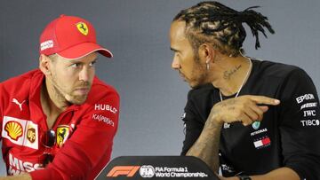 Vettel y Hamilton en M&eacute;xico 2019.