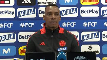 Luis Amaranto Perea en la rueda de prensa previa al amistoso de la Selección Colombia contra Rumania en Madrid.