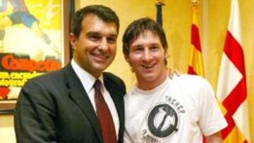 Laporta, con Messi.