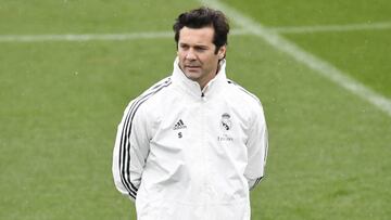 Solari, en el entrenamiento de ayer.