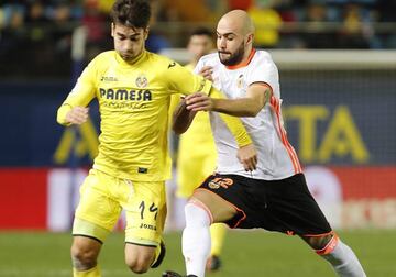 Zaza en un partido entre el Valencia y el Villarreal