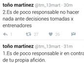 Toño: "Lo que está pasando va en perjuicio del equipo"