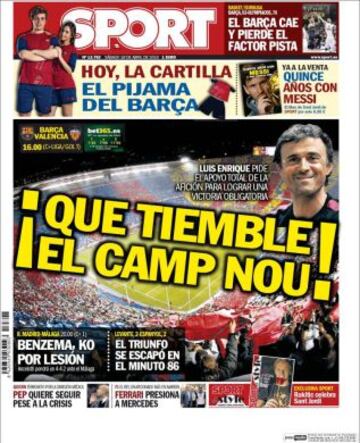 Portadas de la prensa deportiva