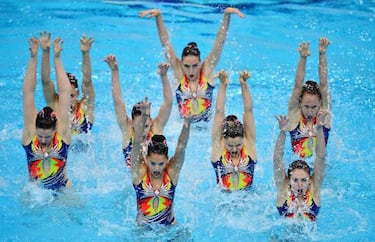 Israeli synchronized team in action at LEN 2016