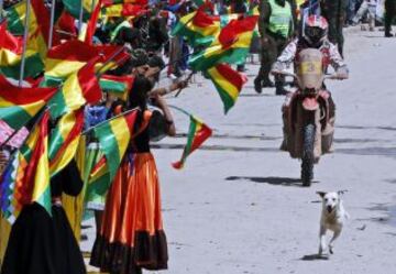 7ª etapa. El español Joan Barreda llegando a la meta.
