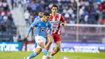 during the 11th round match between Cruz Azul and Necaxa as part of the Liga BBVA MX, Torneo Apertura 2024 at Ciudad de los Deportes Stadium on October 05, 2024 in Mexico City, Mexico.