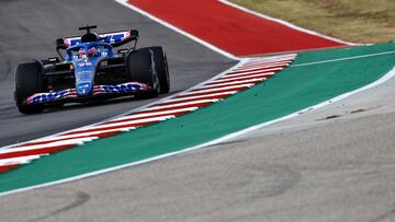 Fernando Alonso, con el Alpine en Austin.