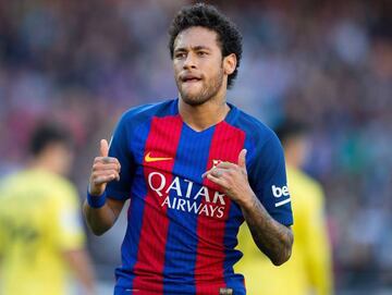 Neymar celebra un gol con el Barça.