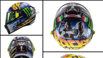 Rossi versiona la peli ‘Regreso al futuro’ para su casco de Misano