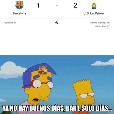Los memes de la jornada se ceban con la derrota del Barcelona