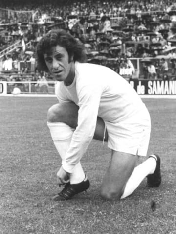 Vicente del Bosque en un partido con el Real Madrid. Jugo en el Plus Ultra (actual Real Madrid Castilla) de 1968-1970. Tras unos años cedido en el Castellón y en el Córdoba volvió a las filas ya del Real Madrid, en donde estuvo de 1973-1984.  