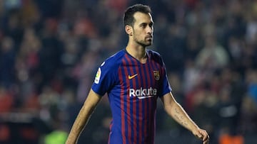 Busquets, en un partido con el Barcelona.