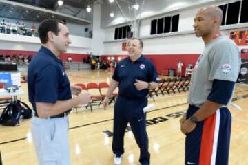 Mike Krzyzewski, Tom Thibodeau y Monty Williams