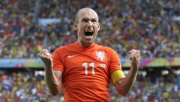 En 15 partidos entre Alemania 2006, Sudáfrica 2010 y Brasil 2014, Robben cuenta con un subcampeonato y un tercer lugar, además de 6 goles en total.