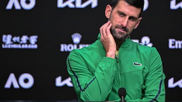 Novak Djokovic, en la rueda de prensa posterior a la final del Open de Australia.