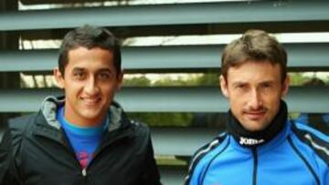 <b>ARMADA ESPAÑOLA. </b>Almagro y Ferrero, ayer en la Academia Equelite, donde se entrenan.