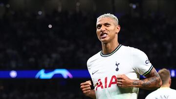 Soccer Football - Champions League - Group D - Tottenham Hotspur v Olympique de Marseille - Tottenham Hotspur Stadium, London, Britain - September 7, 2022 Tottenham Hotspur's Richarlison celebrates scoring their second goal REUTERS/David Klein