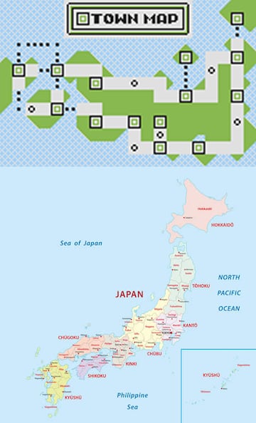 pokemon oro plata mapa japon nintendo space world 1997