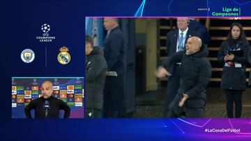 Hasta a Valdano le pareció "seco": la 'flash interview' de Guardiola que se va a hacer viral