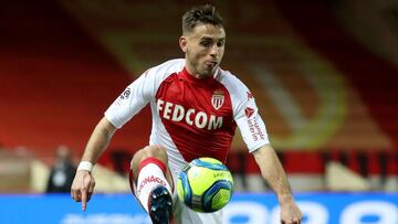 (FILES) This file photo taken on February 4, 2020 shows Monaco's French defender Ruben Aguilar controling the ball during the French L1 football match Monaco vs Angers, at the "Louis II Stadium" in Monaco. - Monaco's French defender Ru