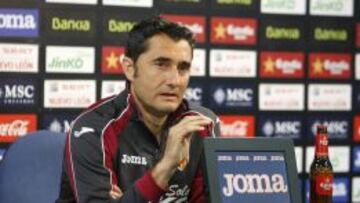 Ernesto Valverde, durante una rueda de prensa.