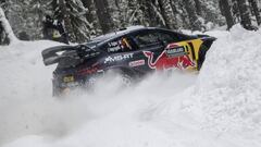 Sebastien Ogier (FRA) performs during FIA  World Rally Championship 2018 in Torsby, Sweden on 15.02.2018