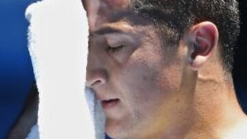 Nicolás Almagro durante su derrota ante David Ferrer en los cuartos del final del Abierto de Australia.