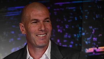 Real MadridxB4s newly appointed French coach Zinedine Zidane gives a press conference on March 11, 2019 in Madrid. - Zinedine Zidane has made a sensational return as coach of Real Madrid after Santiago Solari's sacking was finally confirmed. Zidane h