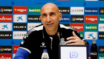 El técnico del Espanyol, Abelardo, durante un entrenamiento.
