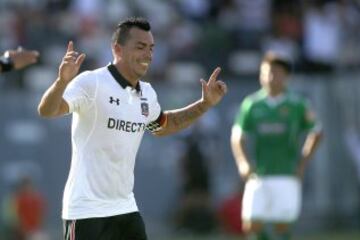 Futbol, Futbol, Colo Colo vs Audax Italiano. 
Segunda fecha, campeonato de Clausura 2016/17.
El jugador de Colo Colo Esteban Paredes celebra luego de convertir un gol contra Audax Italiano durante el partido de primera division disputado en el estadio Monumental de Santiago, Chile.
12/02/2017
Marcelo Hernandez/Photosport
*************

Football, Colo Colo vs Audax Italiano.   Second date, Closure Championship 2016/17.
Colo Colo's player Esteban Paredes  celebrates after scoring against Audax Italiano during the first division football match held at the Monumental stadium in Santiago, Chile.
12/02/2017.
Marcelo Hernandez/Photosport