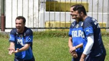 Cassano, en un entrenamiento del Italia.