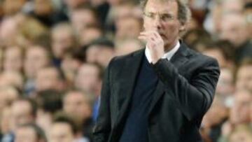 El entrenador del PSG, Laurent Blanc. El Chelsea ganó 2-0 y clasificó a la semifinal de la competencia. EFE/ANDY RAIN
