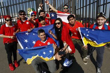 Belleza y color en la previa del duelo eliminatorio de la Roja