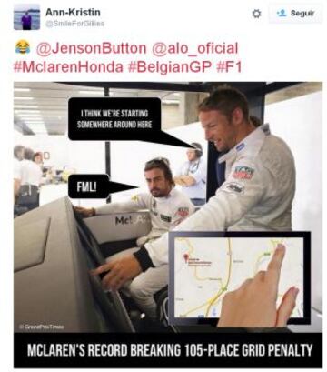 Los memes de Fernando Alonso en Spa