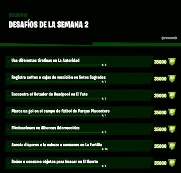 Desaf&iacute;os de la Semana 2 de la Temporada 3