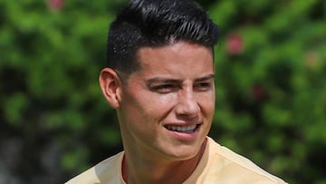 James Rodríguez durante un entrenamiento con Sao Paulo.