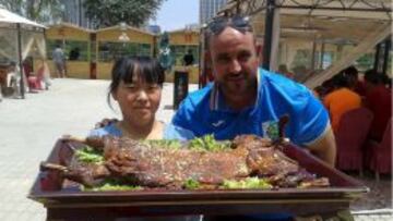 Abraham García, durante su etapa en China.