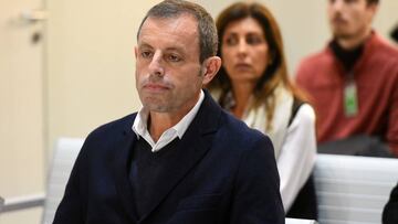 L'expresident del Barça, Sandro Rosell, al banc dels acusats al judici per blanqueig de capitals i organització criminal. Imatge del 25 de febrer del 2019. (Horitzontal)