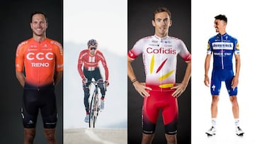 Los maillots del CCC, Sunweb, Cofidis y Quick-Step para la temporada 2019.