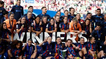 El Barcelona celebra la Champions.
