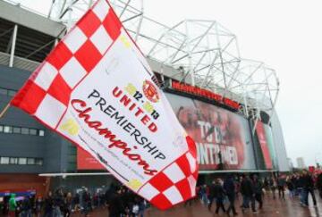 Despedida de los seguidores y jugadores del Manchester United a Sir Alex Fergurson entrenador durante 26 años, antes del encuentro de la Premier League entre el Manchester United y el Swansea City en Old Trafford.