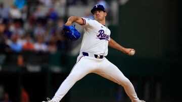 ARLINGTON, TX - APRIL 5: Cody Bradford #61 of the Texas Rangers pitches against the Houston Astros during the first inning at Globe Life Field on April 5, 2024 in Arlington, Texas. Ron Jenkins/Getty Images/AFP (Photo by Ron Jenkins / GETTY IMAGES NORTH AMERICA / Getty Images via AFP)