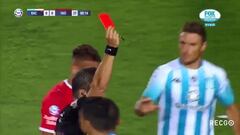 ¡Sigali expulsado a los 10 segundos del segundo tiempo y Racing juega con 9 hombres!