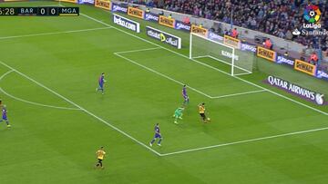 Jugador del Málaga se perdió un gol increíble ante el Barça