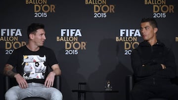 Messi y Cristiano, en la &uacute;ltima gala del Bal&oacute;n de Oro.