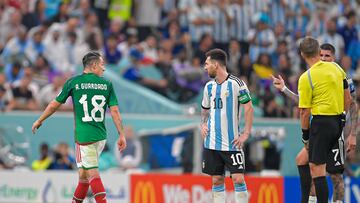 (L-R), Andres Guardado dof Mexico and Lionel Messi of Argentina during the game Argentina vs Mexican National Team (Mexico), Corresponding to Group C of the FIFA World Cup Qatar 2022, at Lusail Stadium, Lusail, Doha, November 26, 2022.
<br><br>
(I-D), Andres Guardado de Mexico y Lionel Messi de Argentina durante el partido Argentina vs Seleccion Nacional Mexicana (Mexico), correspondiente al Grupo C de la Copa Mundial de la FIFA Qatar 2022, en el Estadio Lusail, Lusail, Doha, 26 de noviembre de 2022.