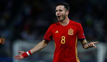 Soccer Football - Spain v Italy - UEFA Euro U21 Championships Semifinals - Cracovia Stadium, Krakow, Poland - 27 June, 2017. Spain's Saul Niguez celebrates after scoring a goal. REUTERS/Kacper Pempel