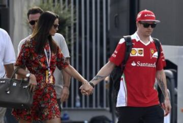 Kimi Raikkonen con su esposa Minttu Virtanen.