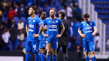 during the Quarter Finals second leg match between Cruz Azul and Los Angeles FC as part of the CONCACAF Champions Cup 2026, at Cuauhtemoc Stadium, on April 14, 2026 in Puebla, Mexico.